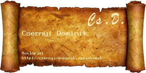 Csernyi Dominik névjegykártya